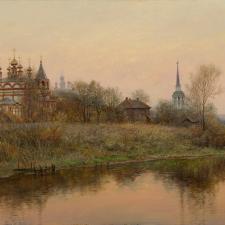 Вечерний Соликамск. Холст, масло, 37х70. 2009 г.